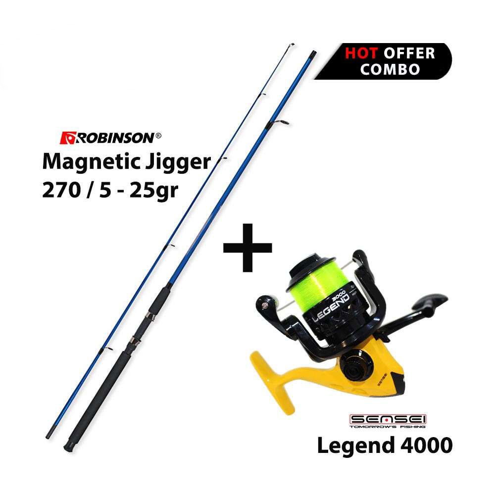 Combo spinning ROBINSON MAGNETIC JIGGER 2.70mt 5-25gr + SENSEI LEGEND 4000 image