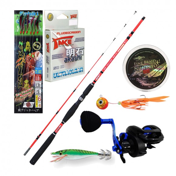 Καλάμι EGI MASTER RD + Μηχανισμός ENYO DC3 + Νήμα + Πετονιά fluorocarbon + Πλάνος + Τσαπαρί + Καλαμαριέρα main image