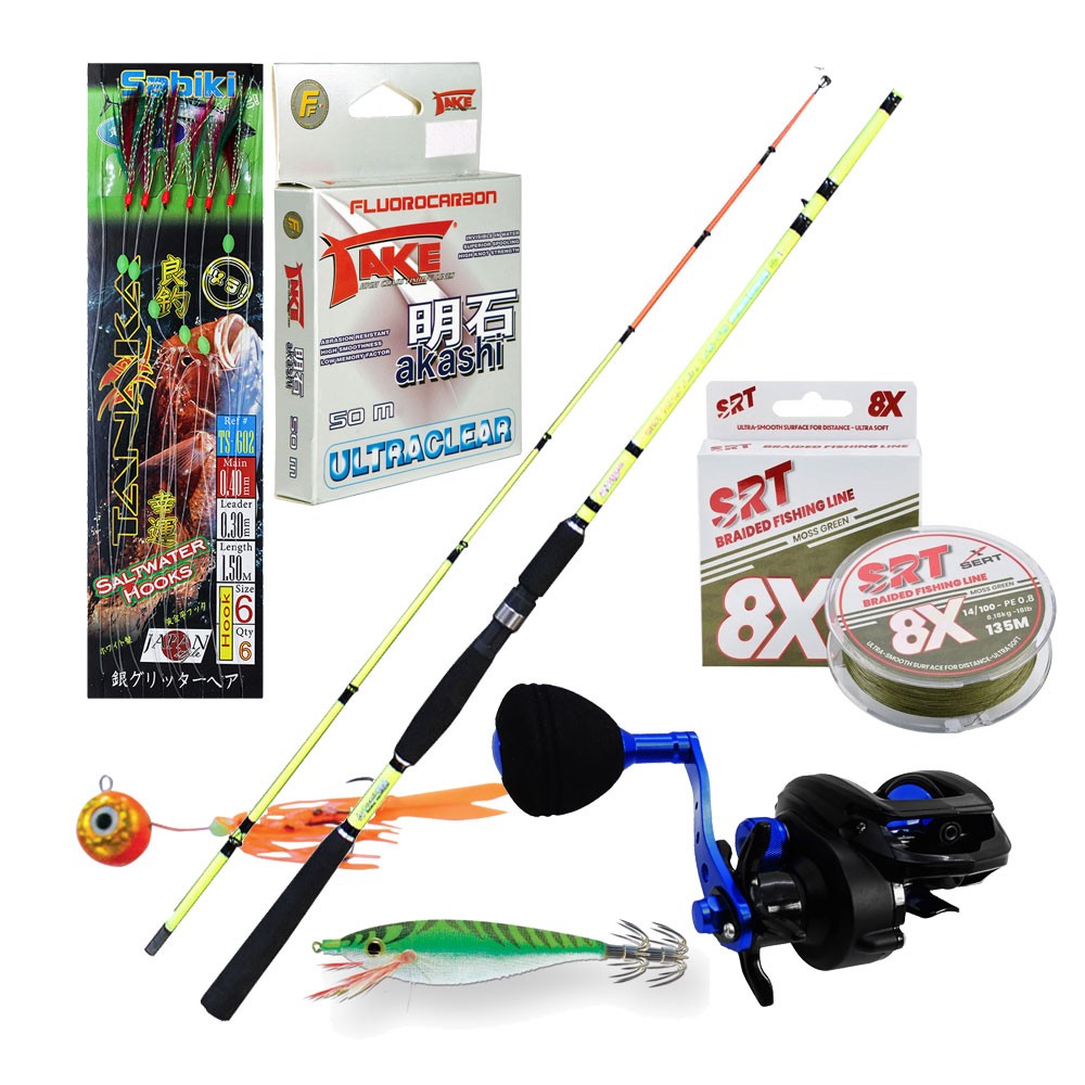 Καλάμι EGI MASTER FG + Μηχανισμός ENYO DC3 + Νήμα + Πετονιά fluorocarbon + Πλάνος + Τσαπαρί + Καλαμαριέρα image