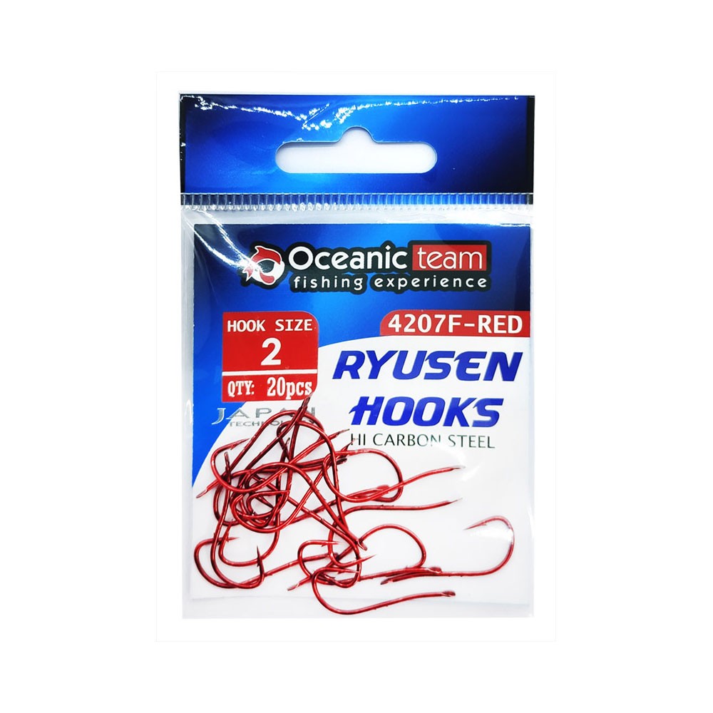 Αγκίστρι Ryusen με παλέτα OCEANIC 4207F RED (20pcs) image