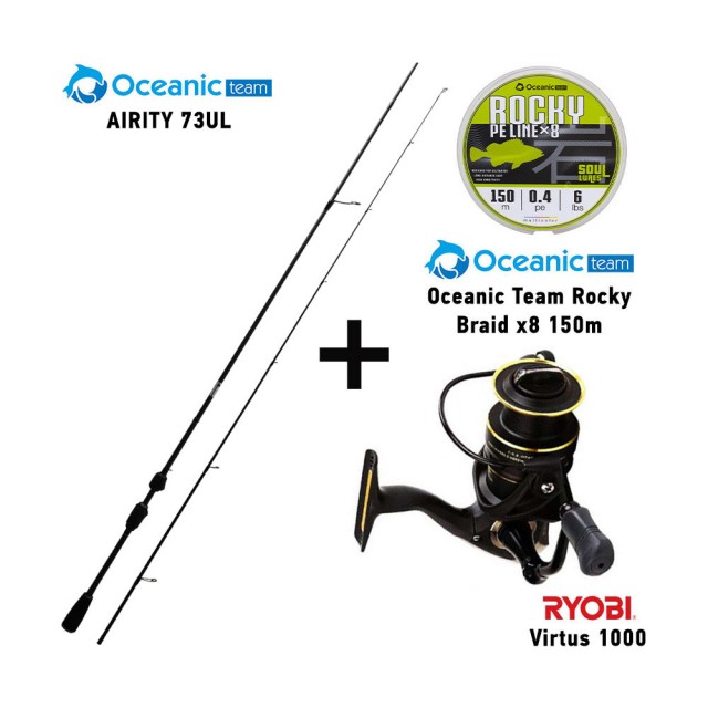Καλάμι OCEANIC AIRITY 73UL + Μηχανισμός RYOBI VIRTUS 1000 + Νήμα ROCKY BRAID 150M main image