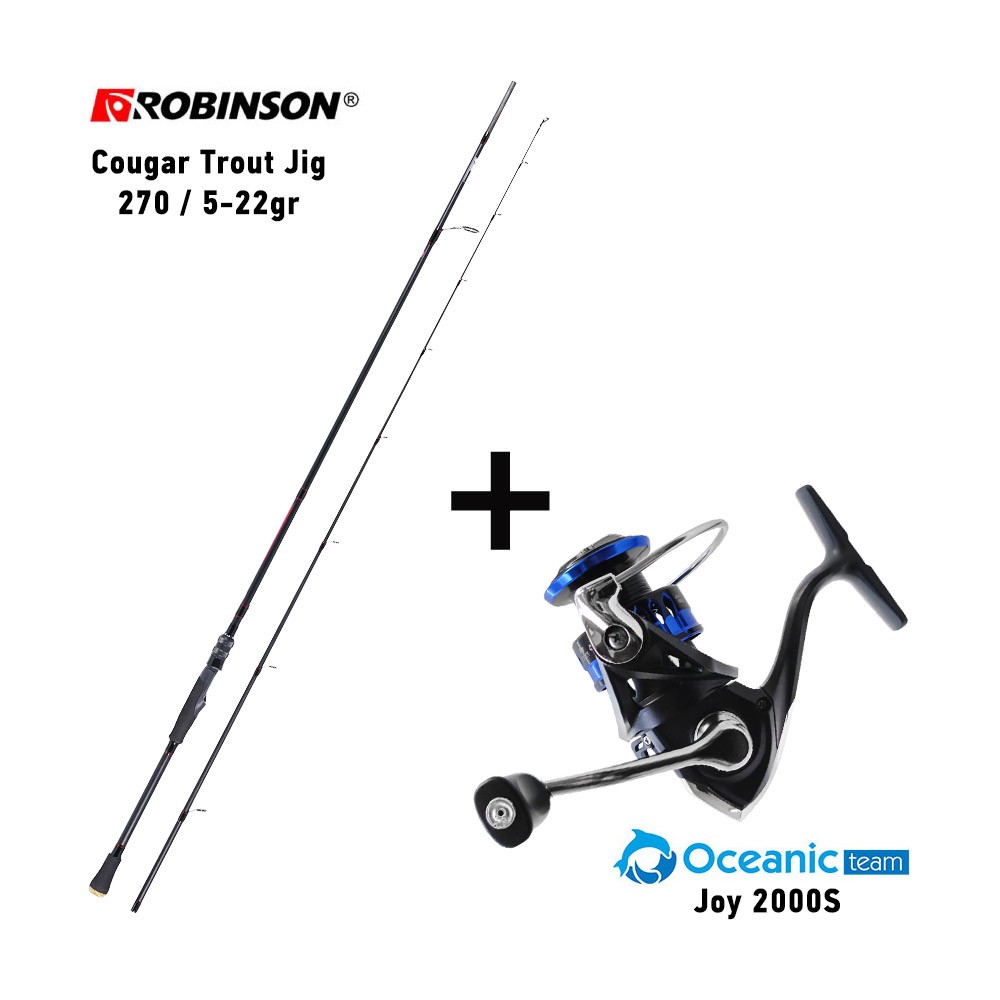 Καλάμι ROBINSON COUGAR TROUT JIG 270 5-22gr + Μηχανισμός OCEANIC JOY 2000S image