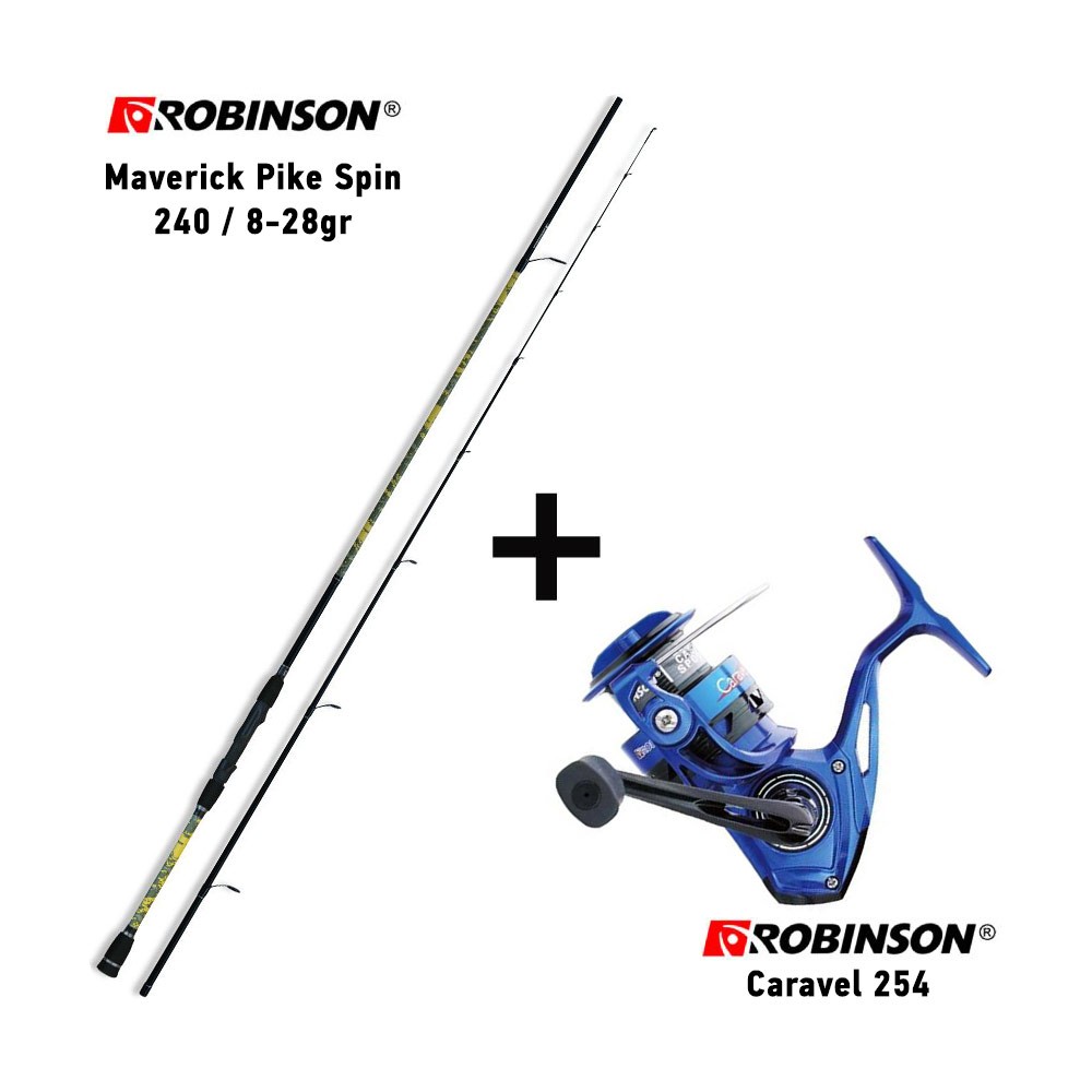 Καλάμι ROBINSON MAVERICK PIKE SPIN 2.40m 8-28gr + Μηχανισμός ROBINSON CARAVEL 254 image