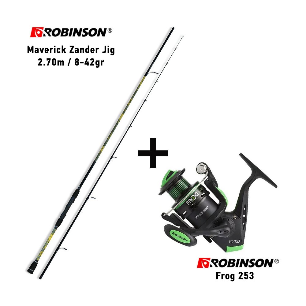 Καλάμι ROBINSON MAVERICK ZANDER JIG 2.70m 8-42gr + Μηχανισμός ROBINSON FROG 253 image