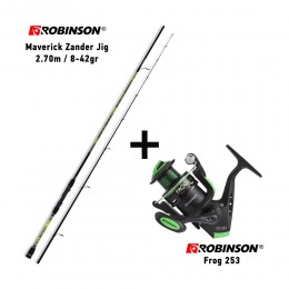 Καλάμι ROBINSON MAVERICK ZANDER JIG 2.70m 8-42gr + Μηχανισμός ROBINSON FROG 253 image