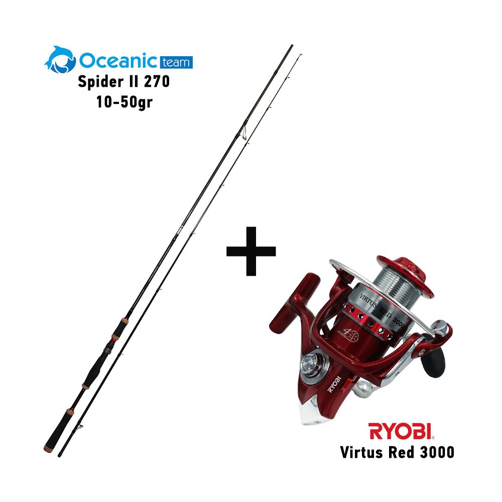 Καλάμι OCEANIC SPIDER II 270 10-50gr + RYOBI VIRTUS RED 3000 image