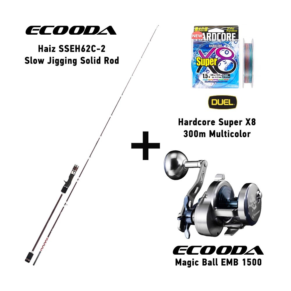 Καλάμι ECOODA HAIZ 62C-2 Solid Rod + Μηχανισμός ECOODA MAGIC BALL 1500 + Νήμα DUEL HARDCORE SUPER X8 300m image