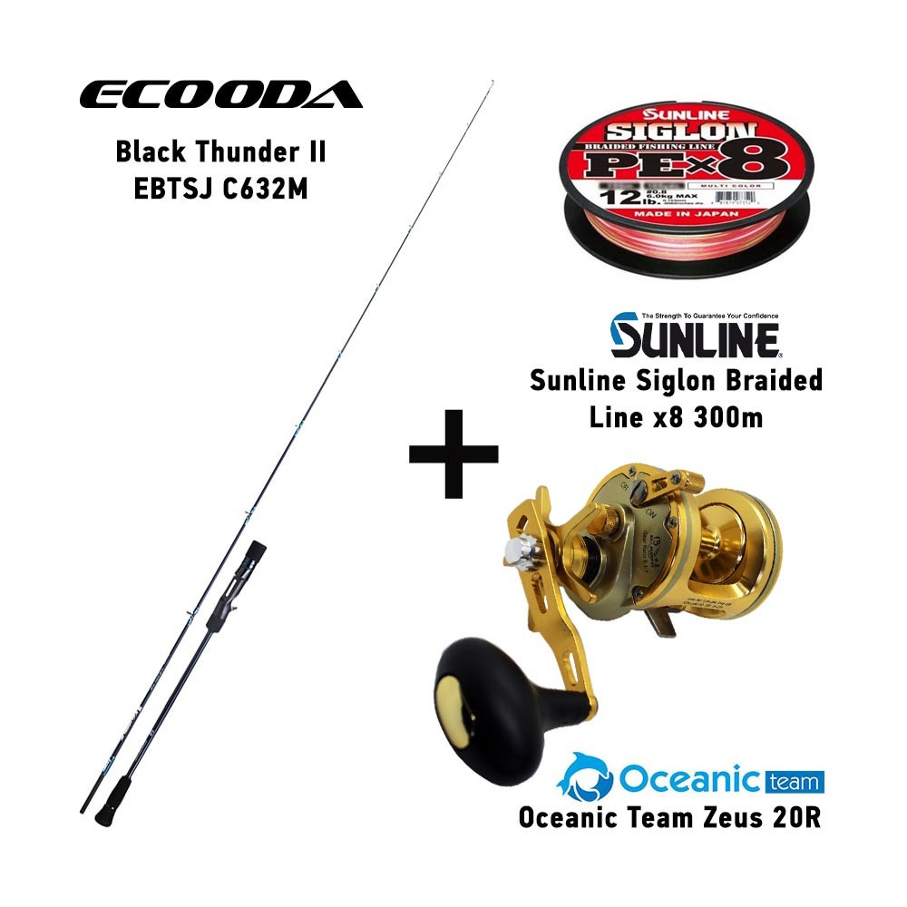 Καλάμι ECOODA BLACK THUNDER II C632M + Μηχανισμός OCEANIC ZEUS 20R + Νήμα SUNLINE SIGLON x8 300m image