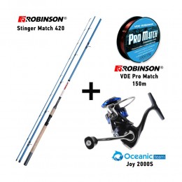Καλάμι ROBINSON STINGER MATCH 420 + Μηχανισμός OCEANIC JOY 2000S + Πετονιά ROBINSON PRO MATCH 150m image