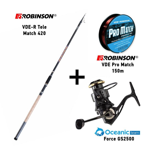 Καλάμι ROBINSON VDE-R TELE MATCH 420 + Μηχανισμός OCEANIC FORCE GS2500 + Πετονιά ROBINSON PRO MATCH 150m main image