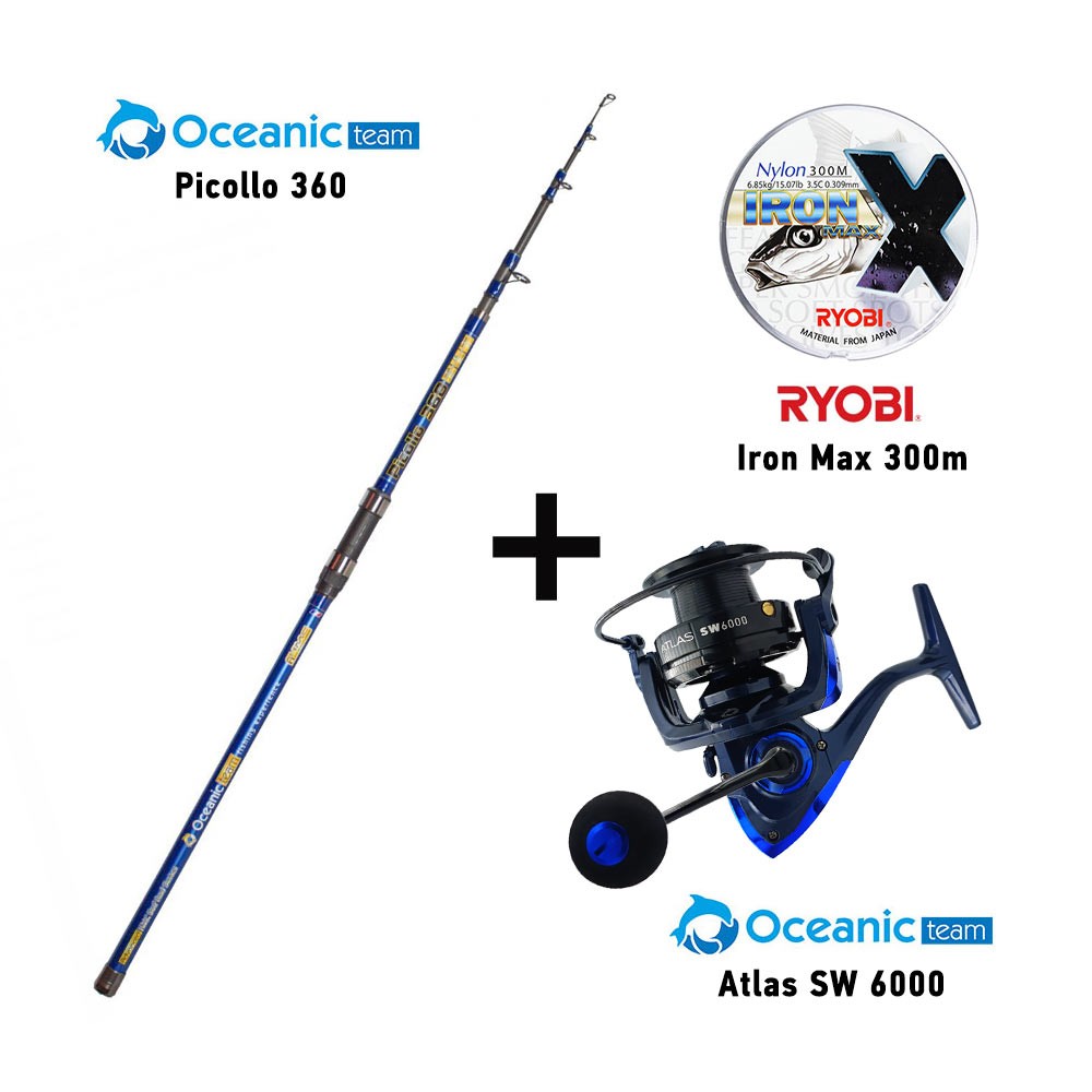 Καλάμι OCEANIC PICOLLO 360 + Μηχανισμός Atlas SW 6000 + Πετονιά RYOBI IRON MAX image