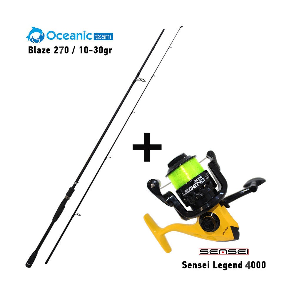 Καλάμι OCEANIC BLAZE SPIN 90M 2.70m 10-30gr + Μηχανισμός SENSEI LEGEND 4000 + Πετονιά image