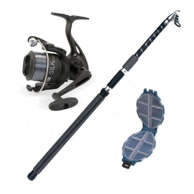 Καλάμι VIGOR HARDCORE 100-200gr 3m + Μηχανισμός VIGOR SILK EVOLUTION 50FD + Πετονιά + Κουτί αποθήκευσης main image