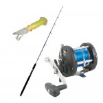 Καλάμι MALIBU 15-30 lbs + Μηχανισμός JD TROLLING EVOLUTION 300 + Πετονιά + Τεχνητό image - 0