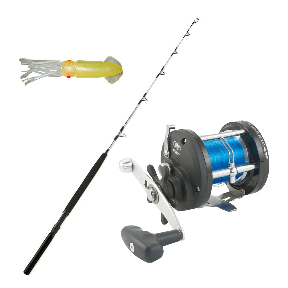 Καλάμι MIAMI 1.65 mt 12-30lbs + Μηχανισμός JD TROLLING EVOLUTION 300 + Πετονιά + Τεχνητό  image