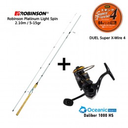 Καλάμι ROBINSON PLATINUM 2.10 5-15gr + Μηχανισμός OCEANIC DALIBOR 1000 + Νήμα DUEL SUPER X-WIRE 4 image