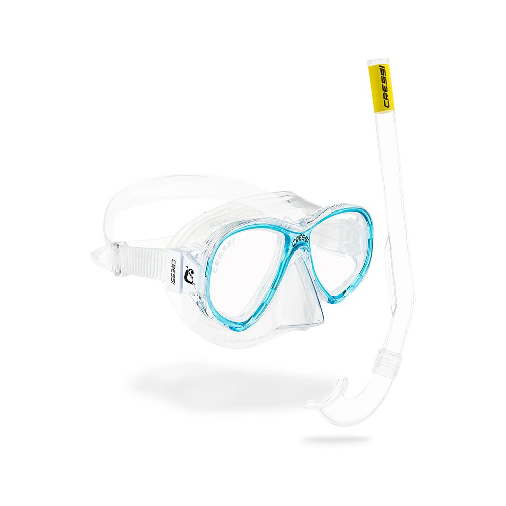 Μάσκα CRESSI PERLA JUNIOR + Αναπνευστήρας ISLAND Clear Frame Aquamarine  image
