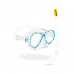 Μάσκα CRESSI PERLA JUNIOR + Αναπνευστήρας ISLAND Clear Frame Aquamarine  image