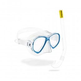 Μάσκα CRESSI PERLA JUNIOR + Αναπνευστήρας ISLAND Clear Frame Blue image