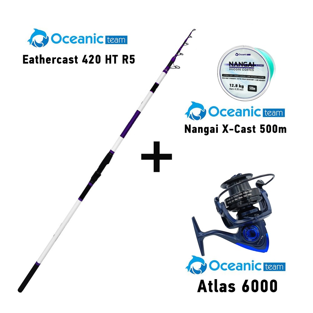 Σετ Surf Casting Oceanic EatherCast 420 HT R5 + Oceanic Atlas 6000 + Nangai X- CAST 500m image