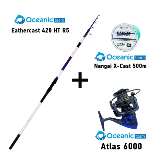 Σετ Surf Casting Oceanic EatherCast 420 HT R5 + Oceanic Atlas 6000 + Nangai X- CAST 500m main image