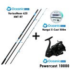 Σετ Surf Casting Oceanic VortexNeon 420 HNT R7 100-225gr + Oceanic Power Cast 10000 + Nangai X- CAST 500m image - 0